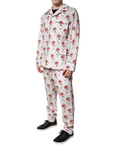 Ensemble pyjama en coton à imprimé floral multicolore Dolce &amp; Gabbana