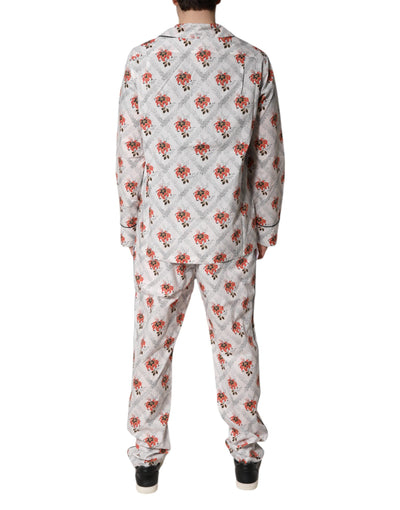Ensemble pyjama en coton à imprimé floral multicolore Dolce &amp; Gabbana
