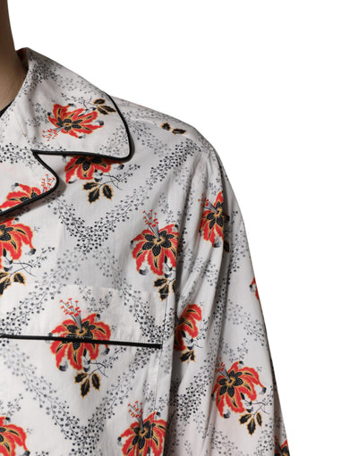 Ensemble pyjama en coton à imprimé floral multicolore Dolce &amp; Gabbana