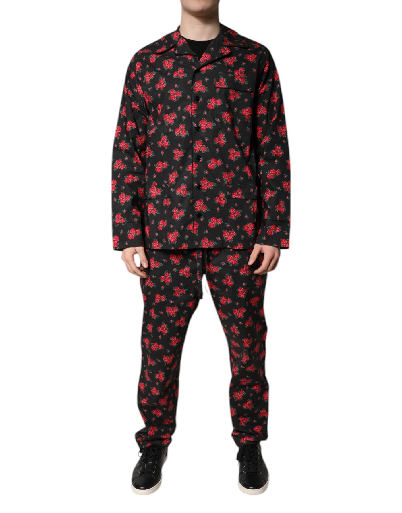 Dolce &amp; Gabbana Zwarte Katoenen Pyjamaset met Bloemenprint voor Heren