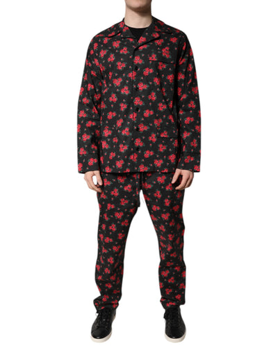 Dolce &amp; Gabbana Zwarte Katoenen Pyjamaset met Bloemenprint voor Heren