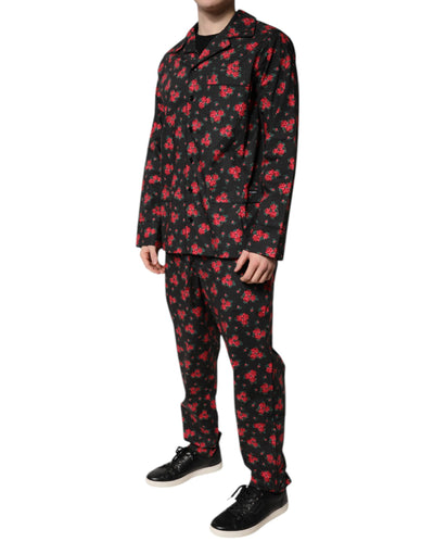 Dolce &amp; Gabbana Zwarte Katoenen Pyjamaset met Bloemenprint voor Heren