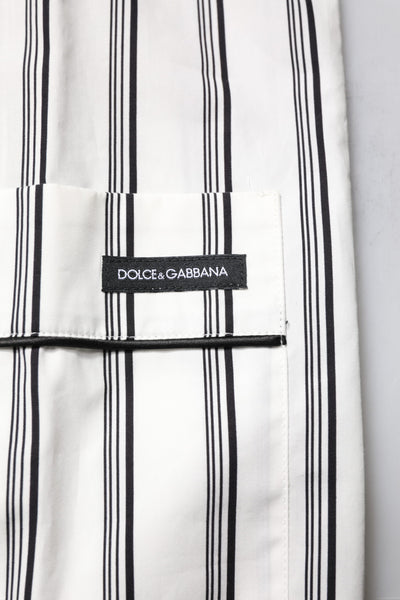 Dolce &amp; Gabbana Witte Zwarte Strepen Katoenen Heren Pyjamaset Nachtkleding