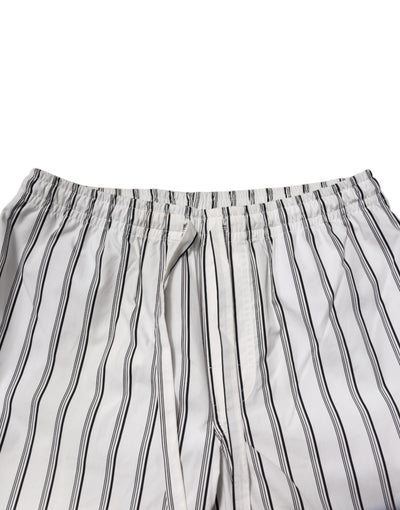 Dolce &amp; Gabbana Witte Zwarte Strepen Katoenen Heren Pyjamaset Nachtkleding