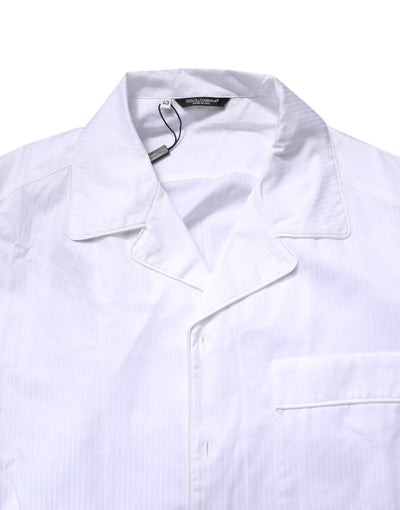 Ensemble pyjama chemise et pantalon en coton blanc Dolce &amp; Gabbana