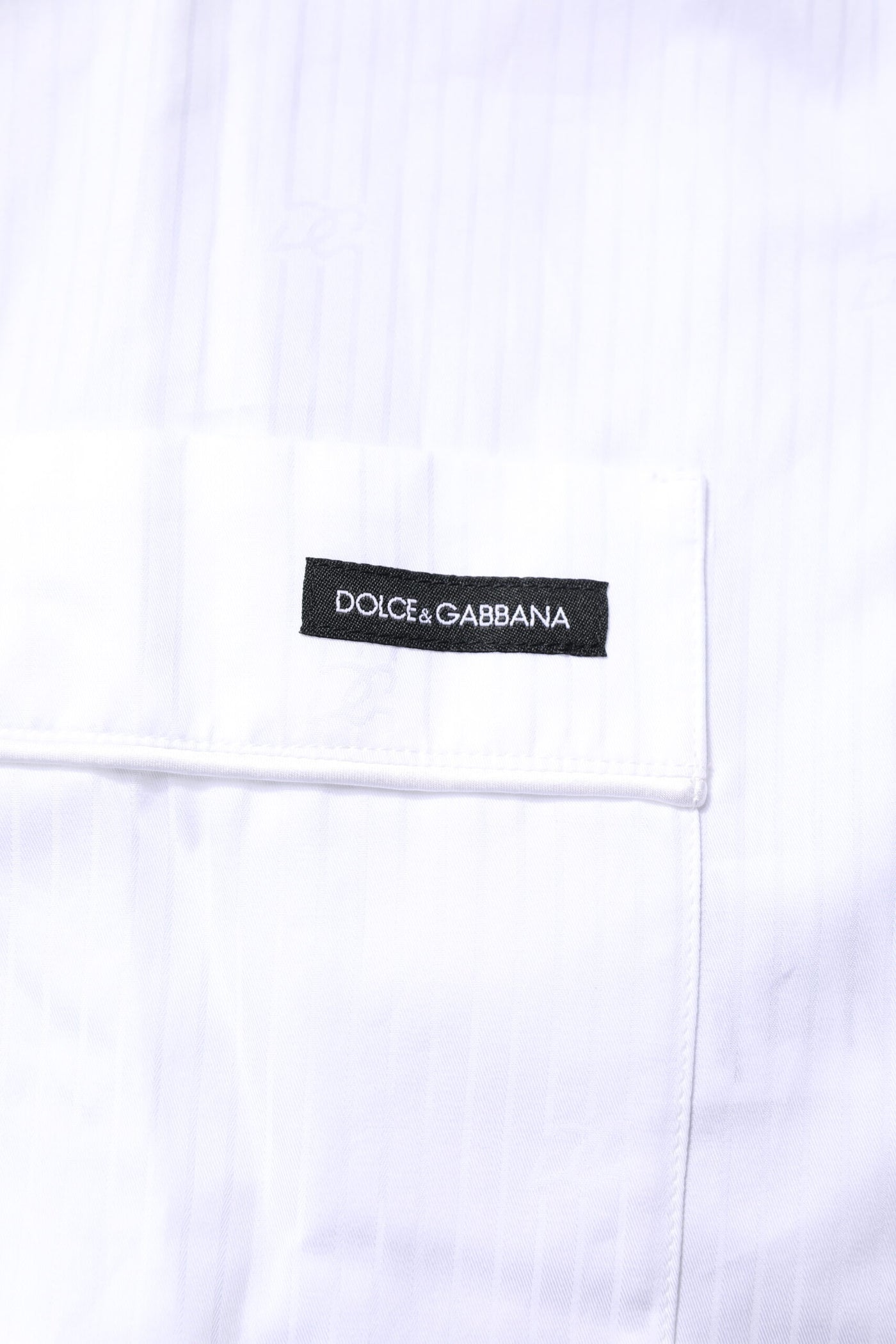 Ensemble pyjama chemise et pantalon en coton blanc Dolce &amp; Gabbana