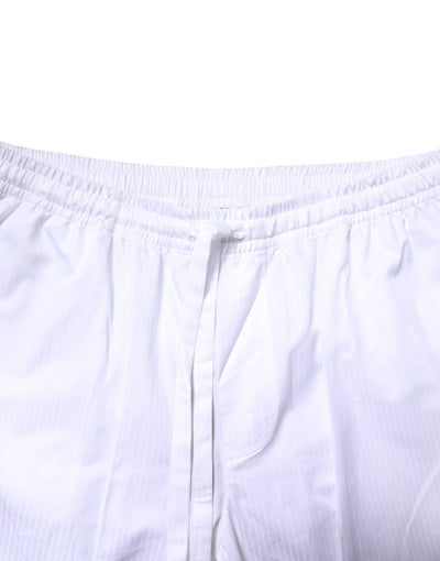 Ensemble pyjama chemise et pantalon en coton blanc Dolce &amp; Gabbana