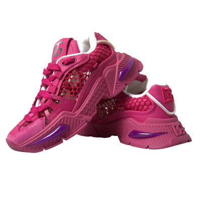 Dolce &amp; Gabbana roze Airmaster mesh panelen lage sneakers