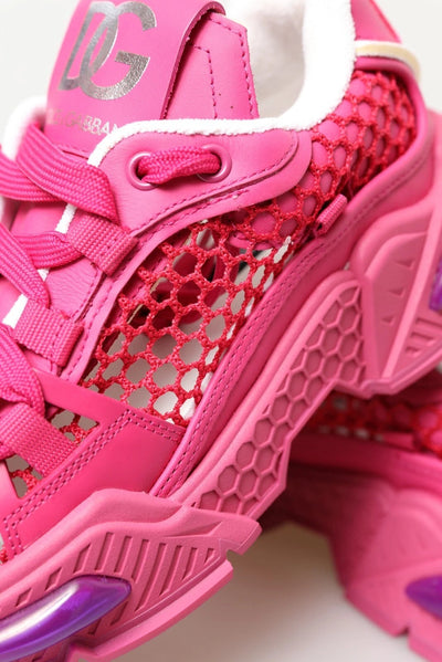 Dolce &amp; Gabbana roze Airmaster mesh panelen lage sneakers