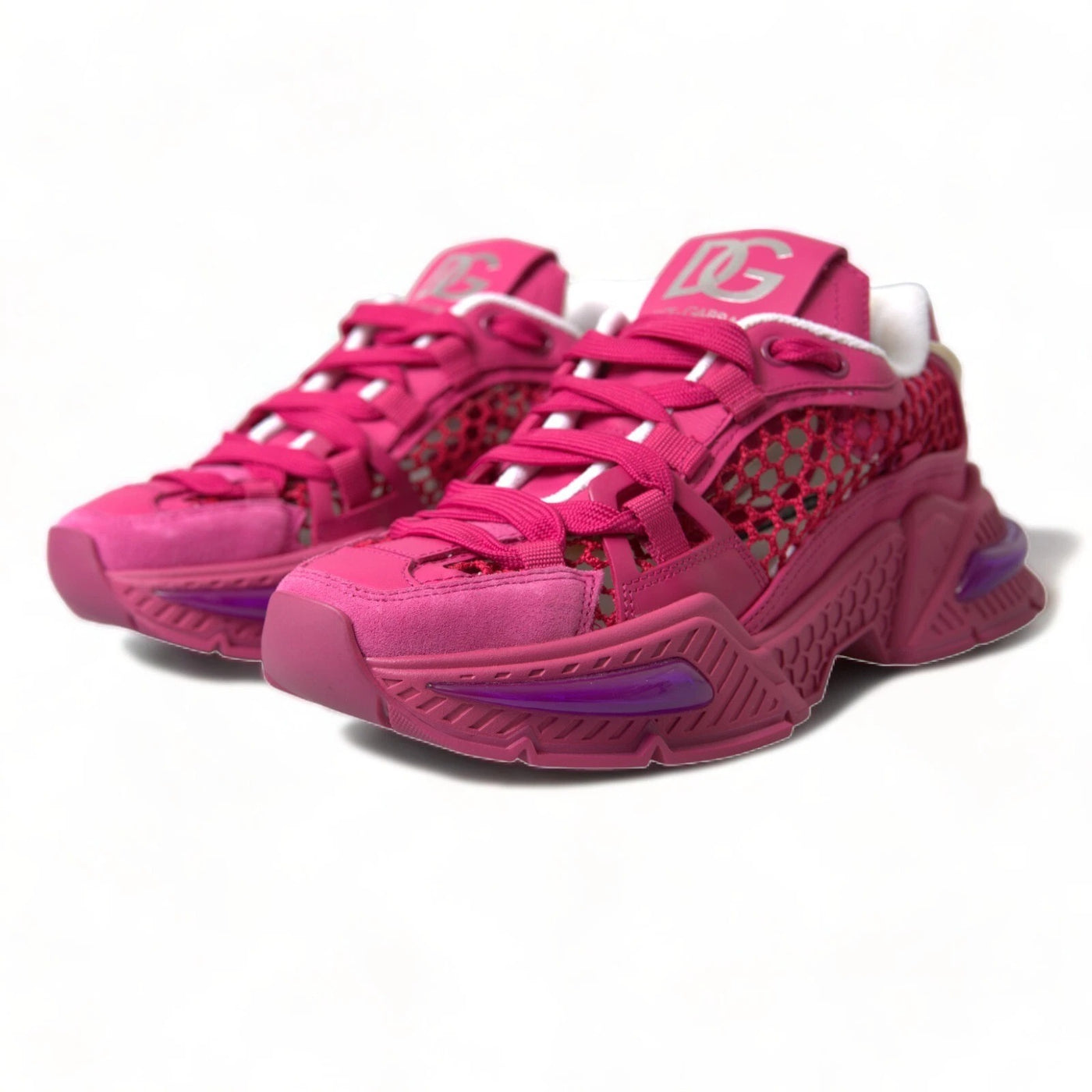 Dolce &amp; Gabbana roze Airmaster mesh panelen lage sneakers