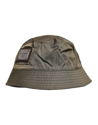 Dolce & Gabbana Brown DG Plaque Wide Brim Bucket Hat