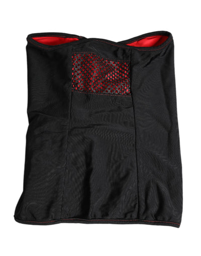 Dolce &amp; Gabbana Zwarte Nylon Gebreide Nekwarmer Balaclava Sjaal