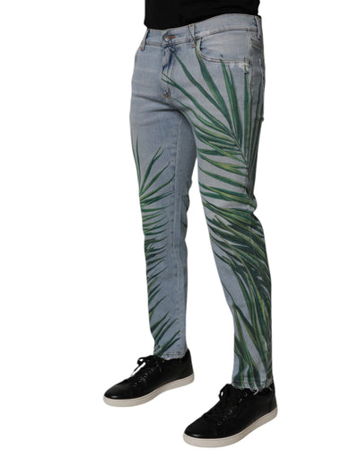Dolce &amp; Gabbana lichtblauwe blad katoenen klassieke heren denim jeans