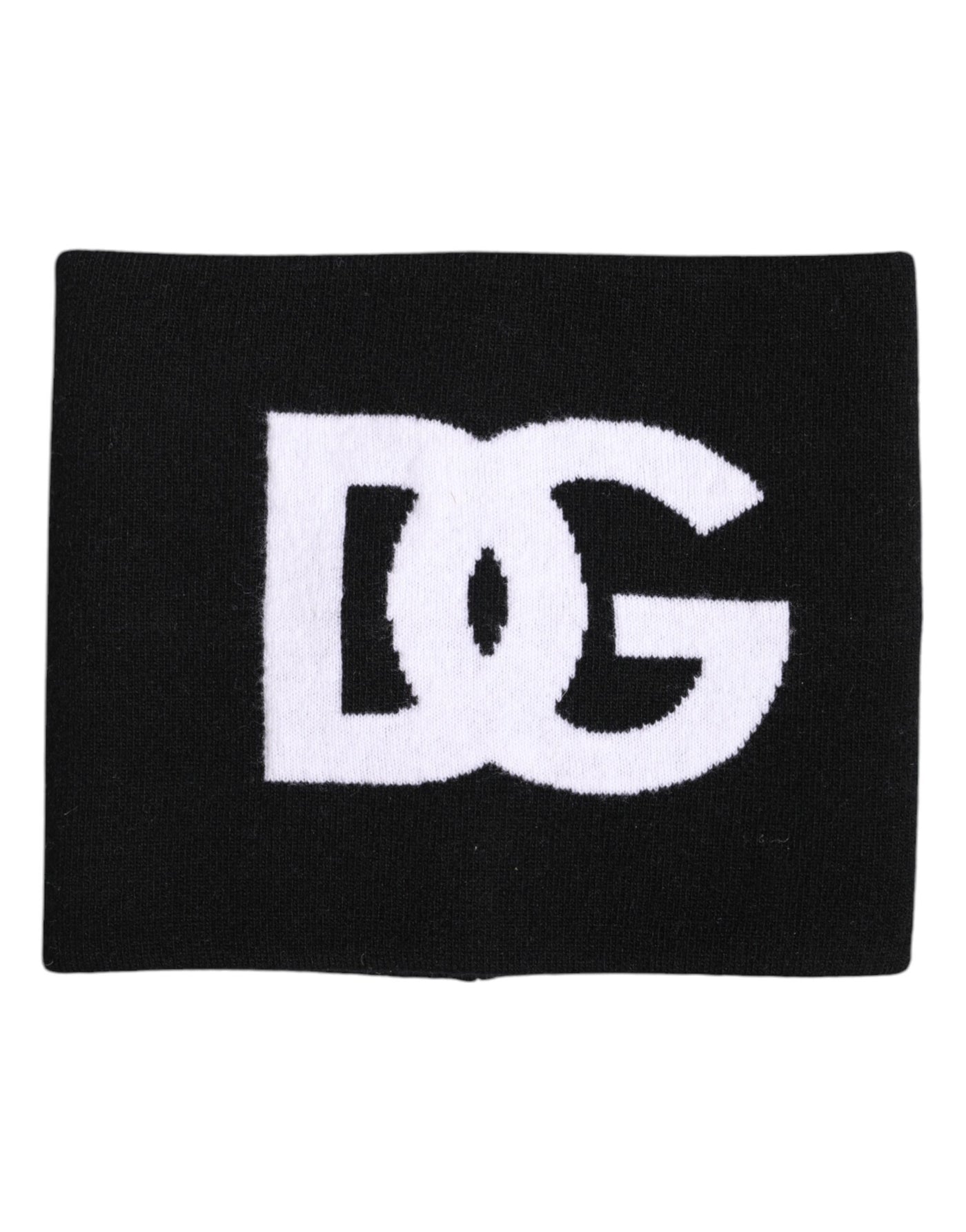 Dolce &amp; Gabbana Zwart Wit Logo Print Gebreide Nekwarmer Sjaal