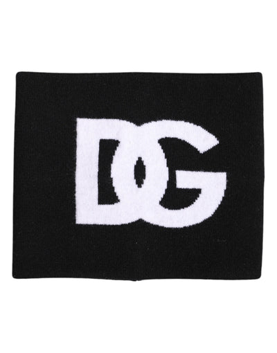 Dolce &amp; Gabbana Zwart Wit Logo Print Gebreide Nekwarmer Sjaal