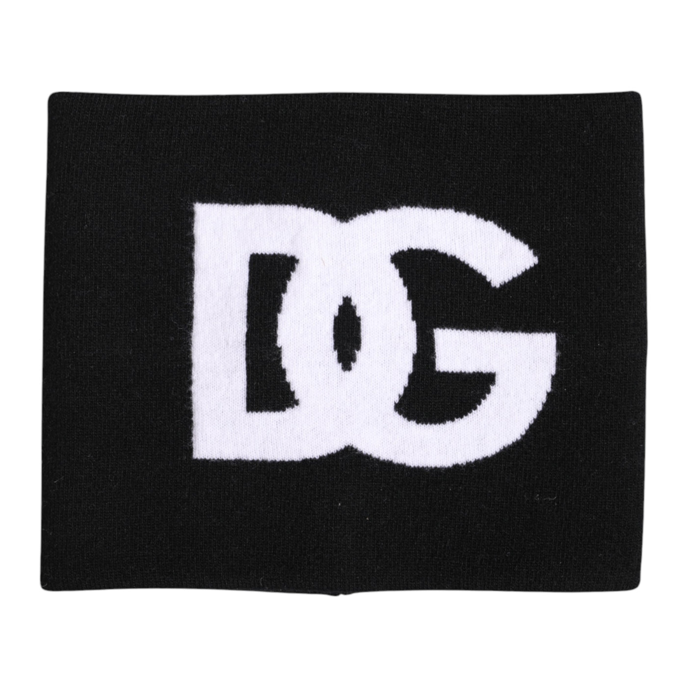 Dolce &amp; Gabbana Zwart Wit Logo Print Gebreide Nekwarmer Sjaal