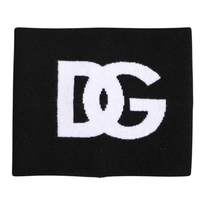 Dolce &amp; Gabbana Zwart Wit Logo Print Gebreide Nekwarmer Sjaal