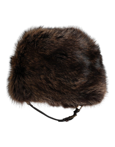 Bob en fourrure marron Dolce &amp; Gabbana pour femme