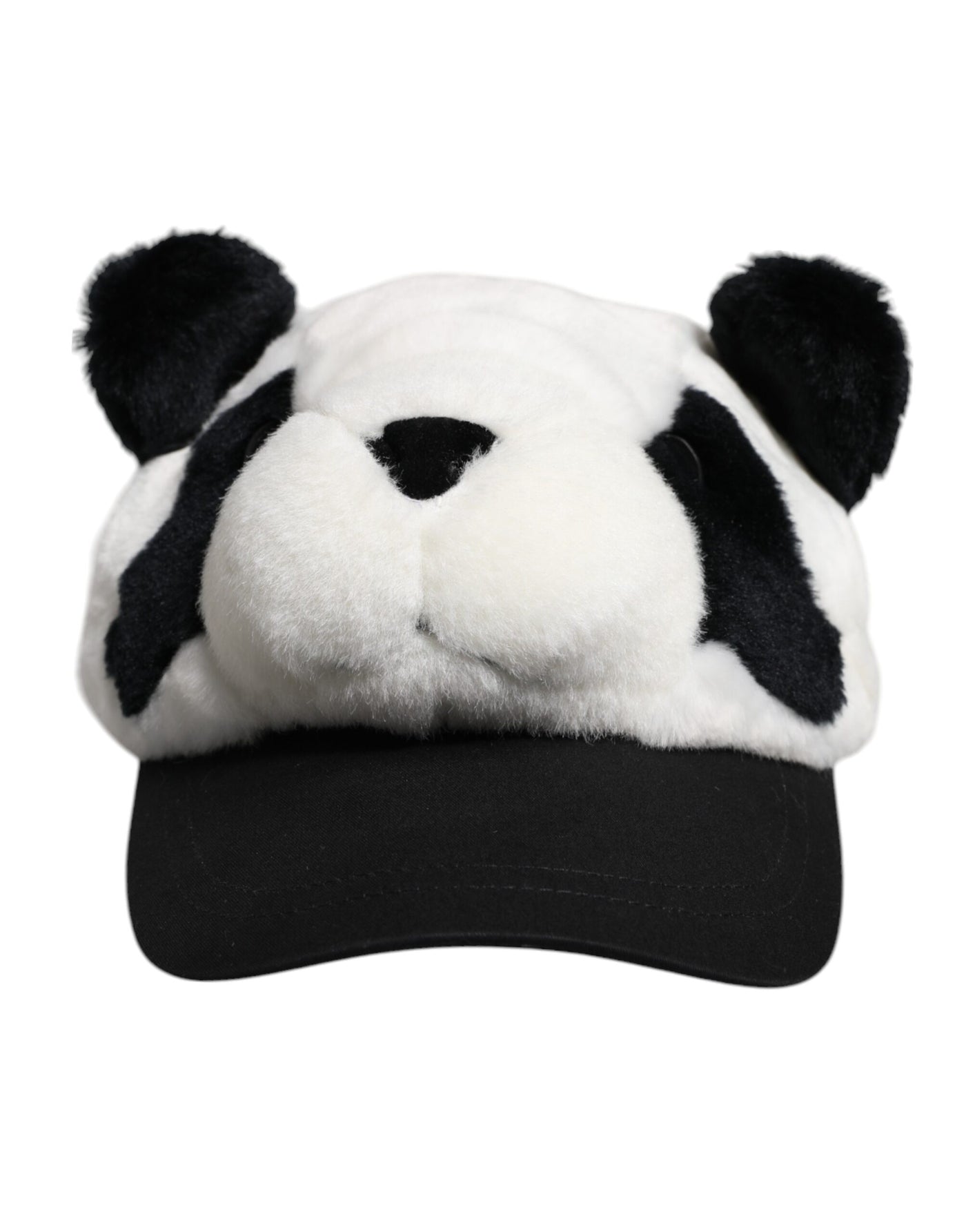 Casquette de baseball Dolce &amp; Gabbana en fourrure de panda noire et blanche pour femme