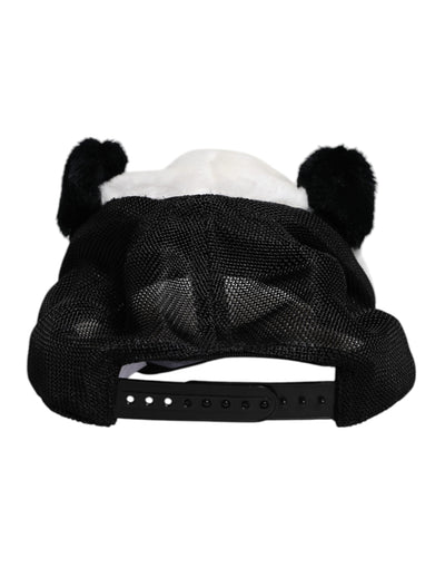 Casquette de baseball Dolce &amp; Gabbana en fourrure de panda noire et blanche pour femme