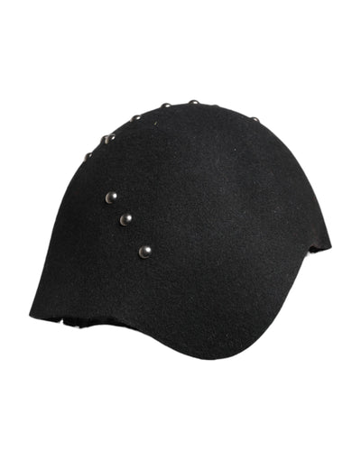 Chapeau cloche Dolce &amp; Gabbana en laine noire à ornements multicolores