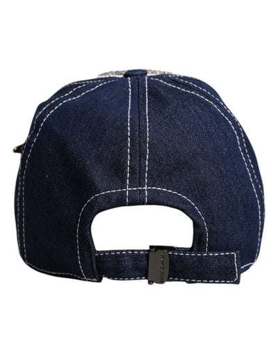 Casquette de baseball Dolce &amp; Gabbana ornée de cristaux bleus