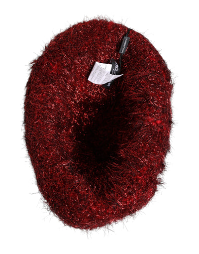 Chapeau seau à large bord en viscose rouge Dolce &amp; Gabbana