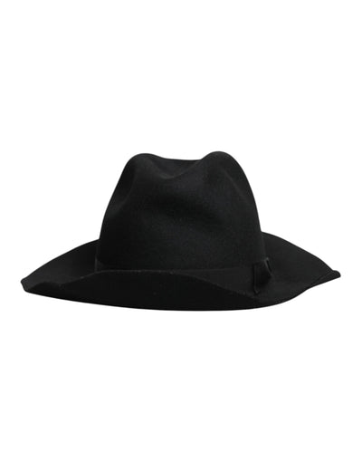 Chapeau Fedora Trilby noir à large bord Dolce &amp; Gabbana