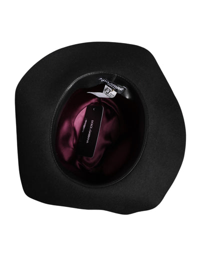 Chapeau Fedora Trilby noir à large bord Dolce &amp; Gabbana