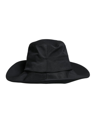 Chapeau Fedora à large bord en coton noir Dolce &amp; Gabbana