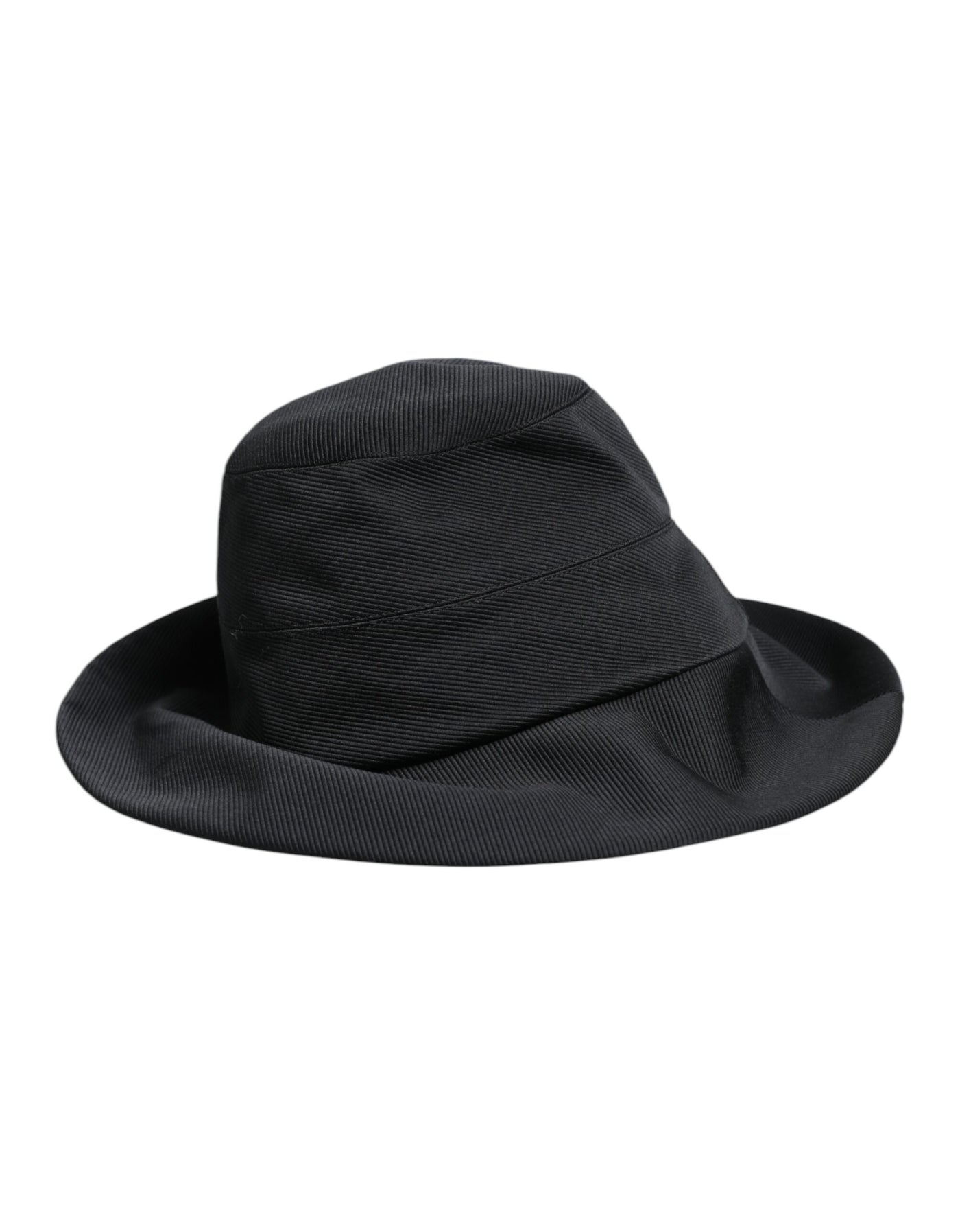 Chapeau Fedora à large bord en coton noir Dolce &amp; Gabbana