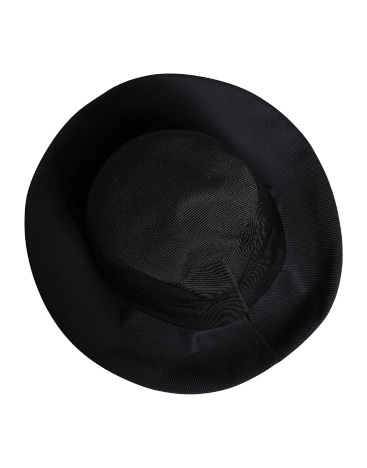 Chapeau Fedora à large bord en coton noir Dolce &amp; Gabbana