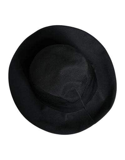 Chapeau Fedora à large bord en coton noir Dolce &amp; Gabbana