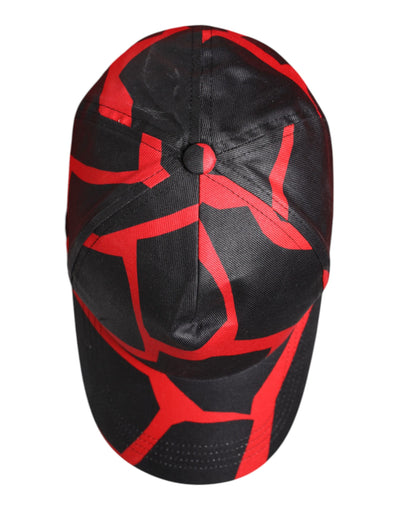 Dolce &amp; Gabbana rode zwarte kant tule katoenen baseballpet