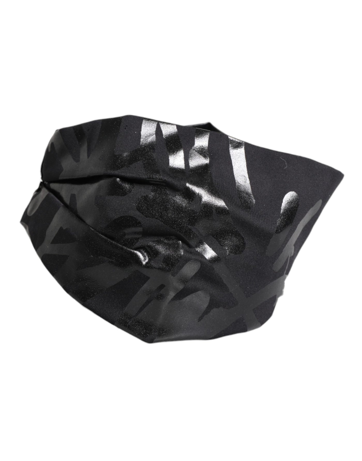 Dolce & Gabbana Black Nylon Stretch DG Logo Head Band Hat