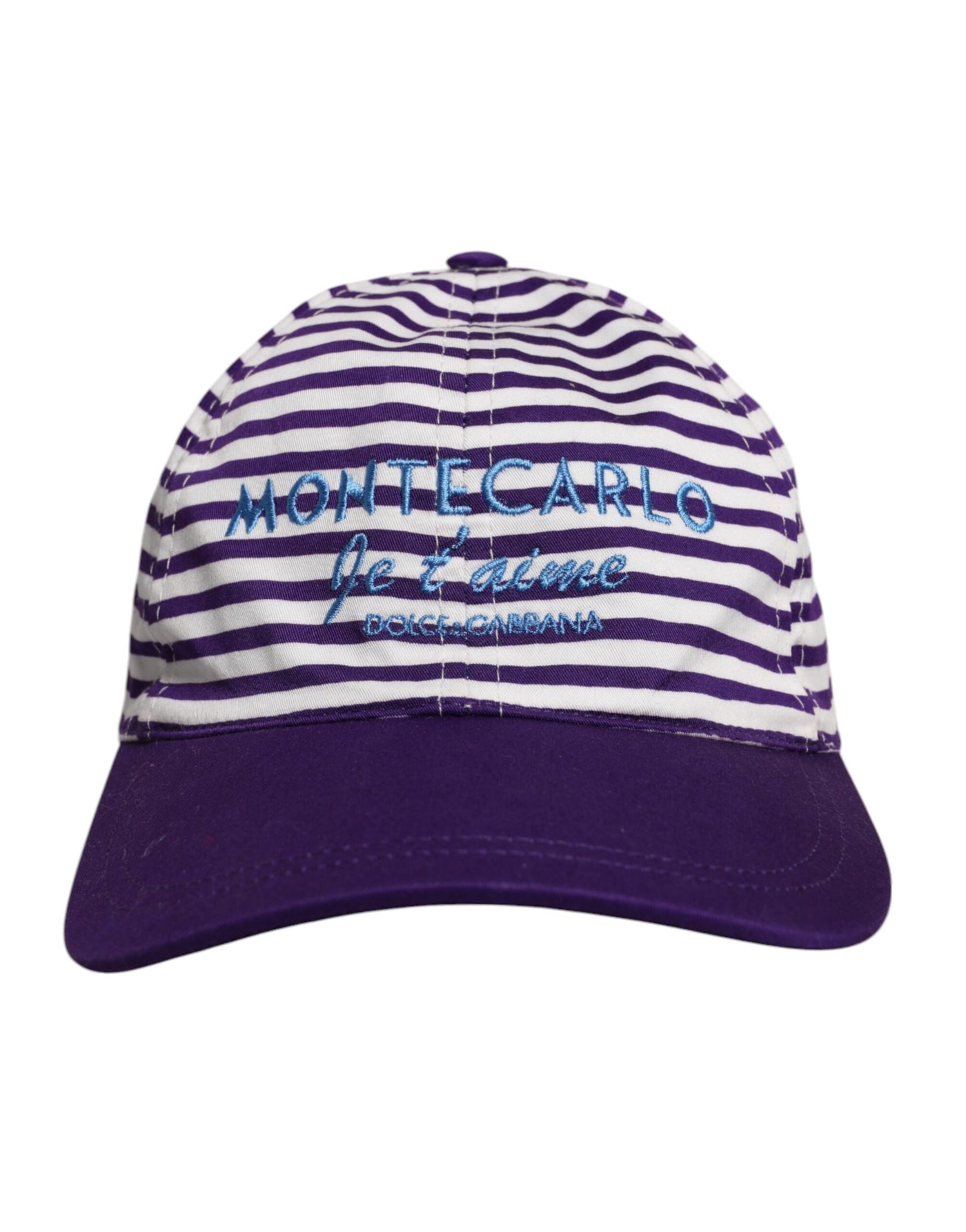 Casquette de baseball Dolce &amp; Gabbana en coton à rayures blanches et violettes pour femme