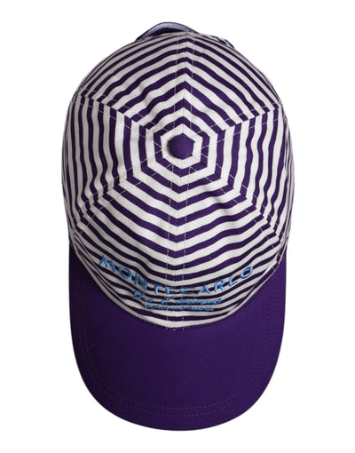 Casquette de baseball Dolce &amp; Gabbana en coton à rayures blanches et violettes pour femme