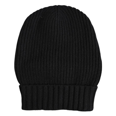Bonnet d'hiver tricoté en cachemire noir Dolce &amp; Gabbana