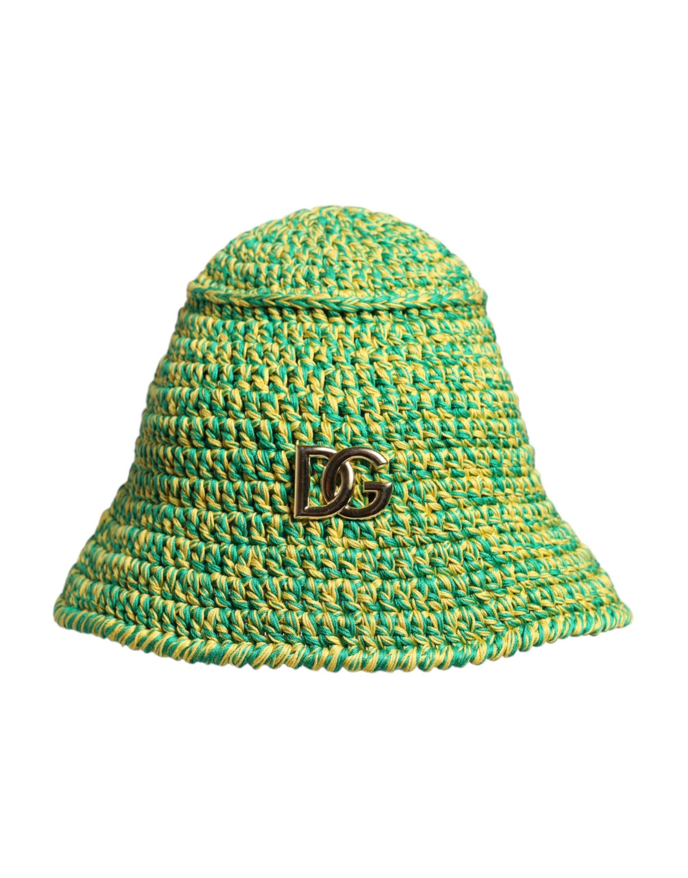 Dolce &amp; Gabbana Groene Katoenen Haak DG Logo Bucket Hat