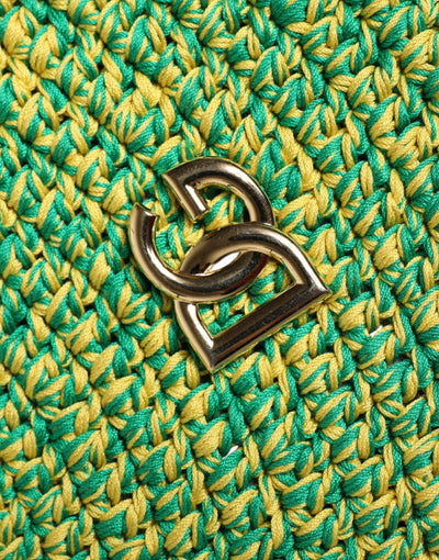 Dolce &amp; Gabbana Groene Katoenen Haak DG Logo Bucket Hat