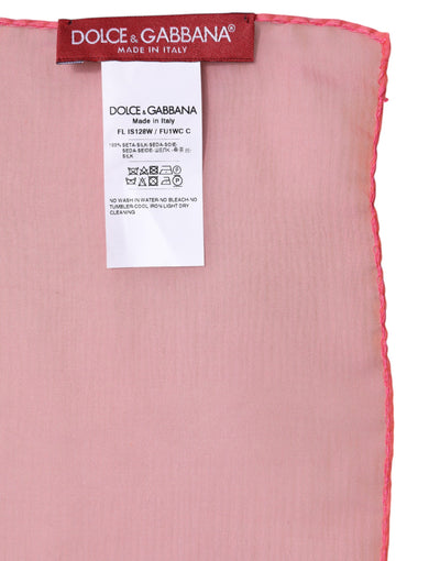 Dolce &amp; Gabbana Roze Zijden Rechthoekige Dames Wikkelsjaal