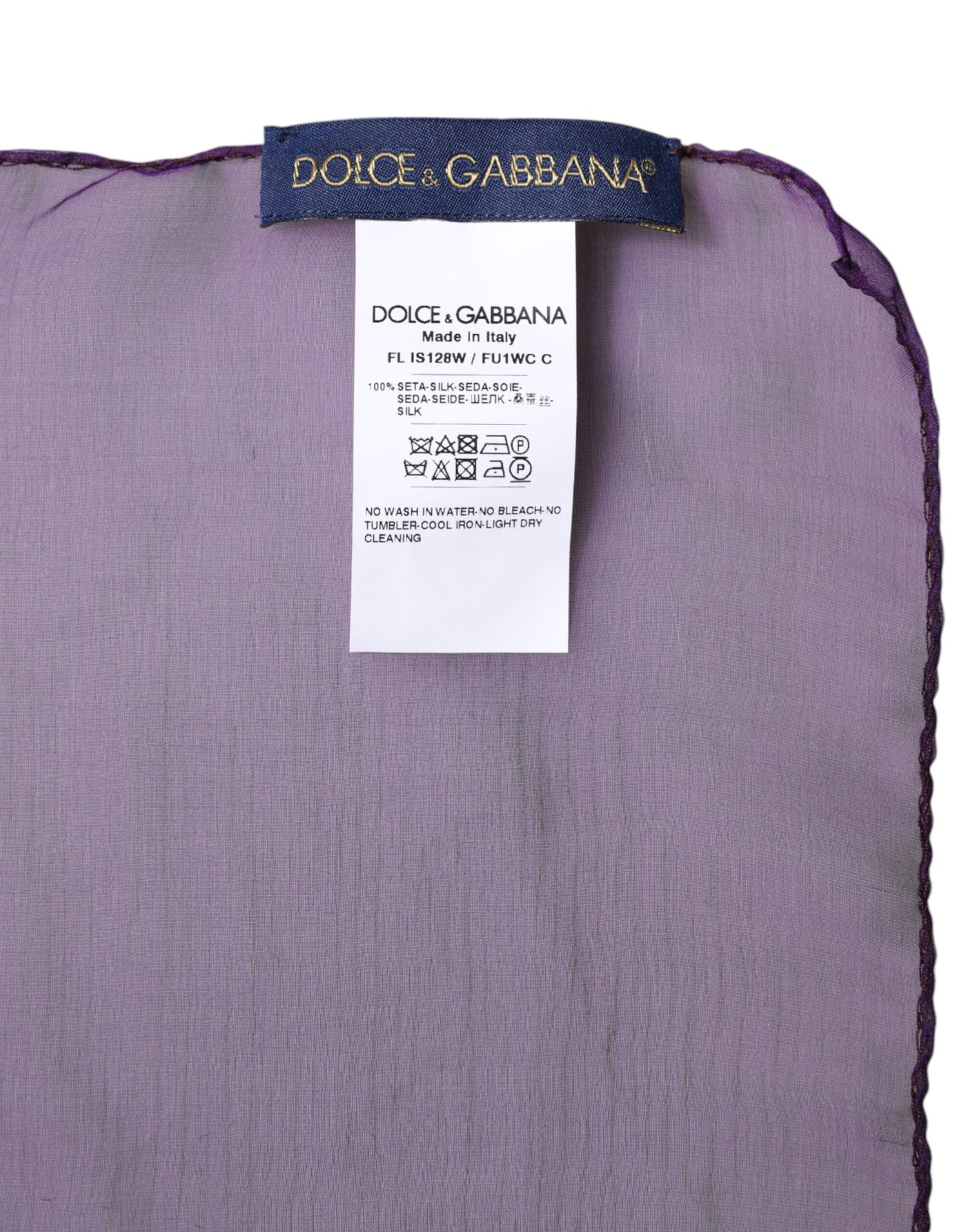 Dolce &amp; Gabbana Paarse Zijden Rechthoekige Wikkelsjaal