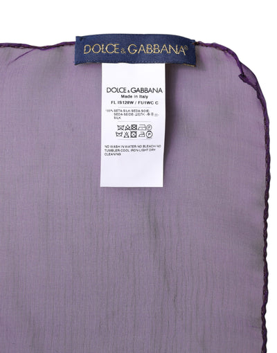 Dolce &amp; Gabbana Paarse Zijden Rechthoekige Wikkelsjaal