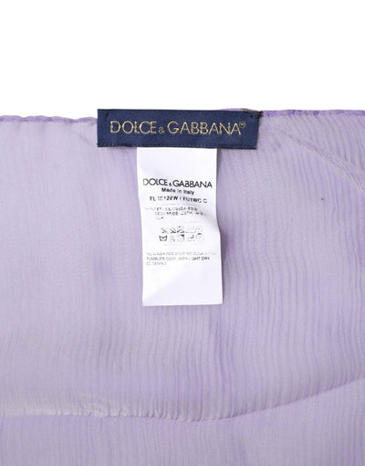 Dolce &amp; Gabbana Paarse Zijden Rechthoekige Wikkelsjaal