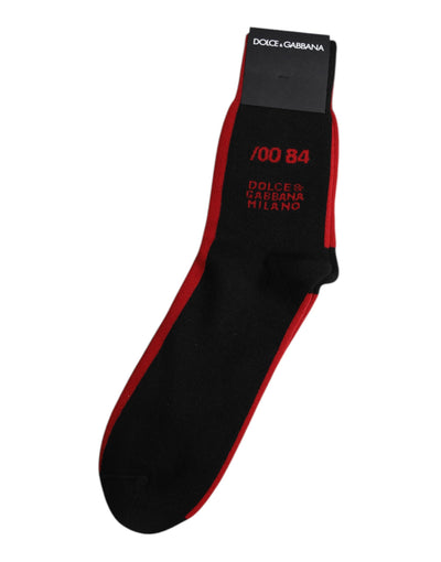 Chaussettes mi-mollet Dolce &amp; Gabbana en nylon noir avec logo DG pour homme