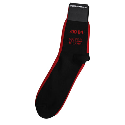 Chaussettes mi-mollet Dolce &amp; Gabbana en nylon noir avec logo DG pour homme