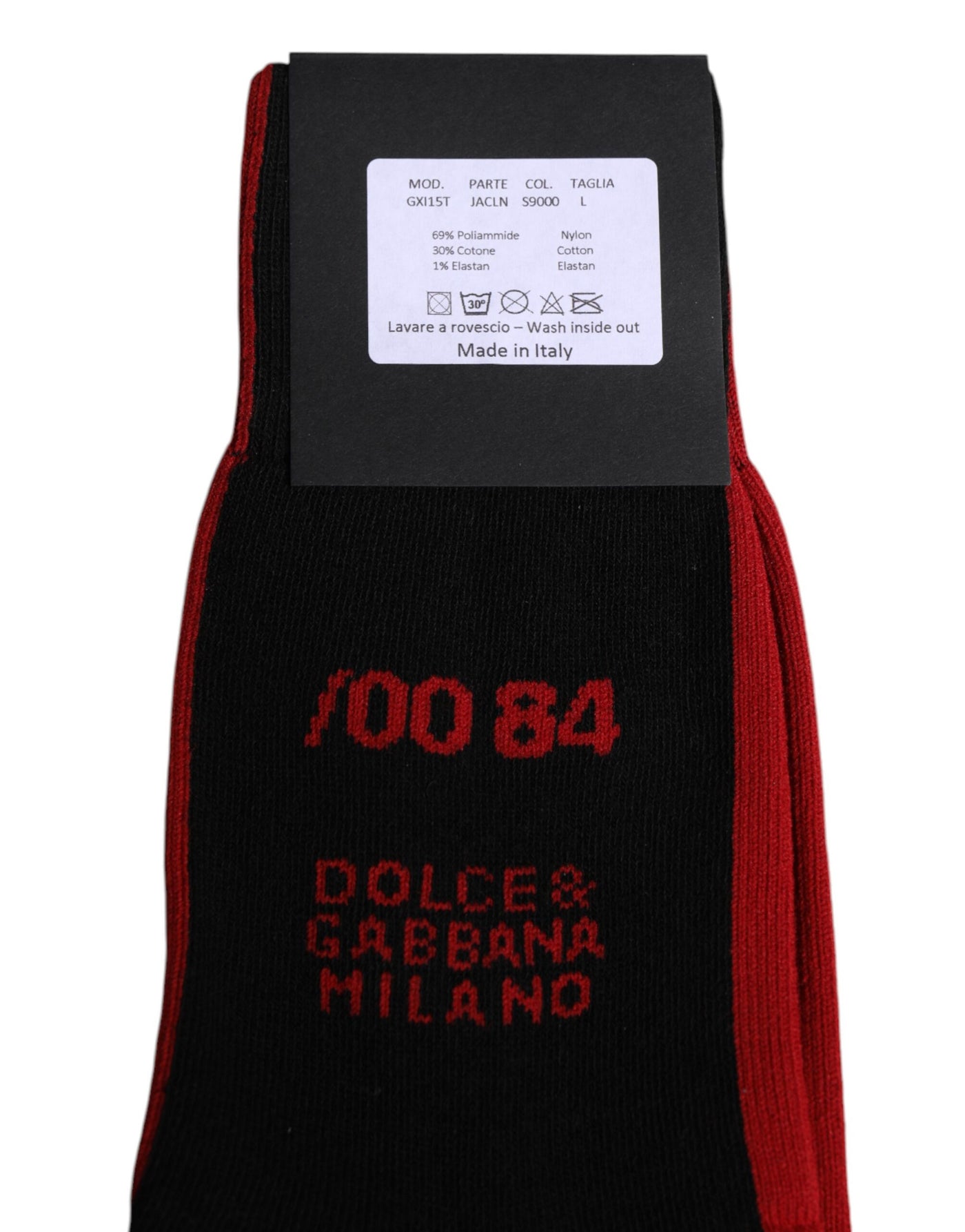 Chaussettes mi-mollet Dolce &amp; Gabbana en nylon noir avec logo DG pour homme
