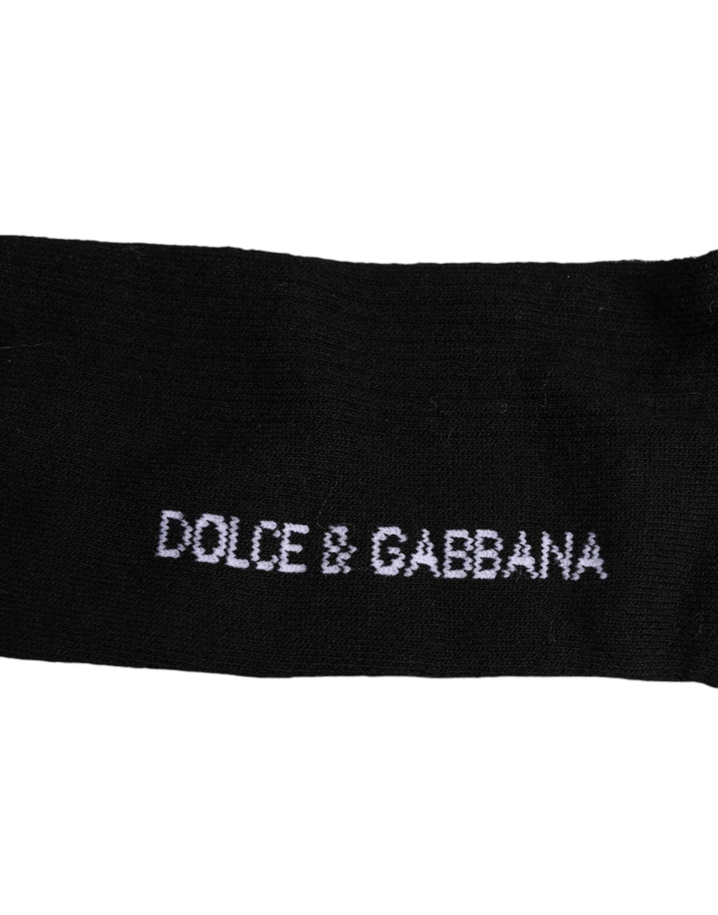 Chaussettes mi-mollet en coton noir Dolce &amp; Gabbana pour homme avec logo DG