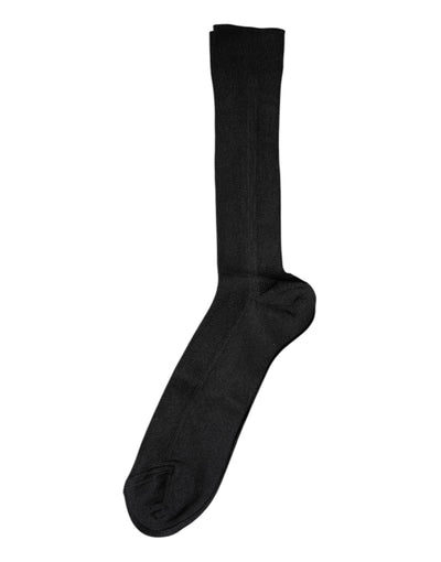 Chaussettes mi-mollet en coton noir Dolce &amp; Gabbana pour homme avec logo DG
