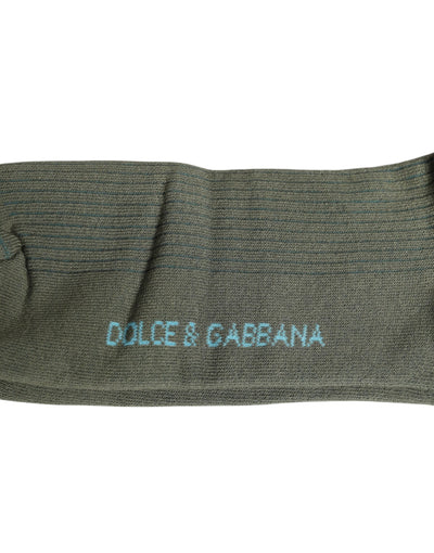 Chaussettes mi-mollet en coton gris Dolce &amp; Gabbana DG Bear